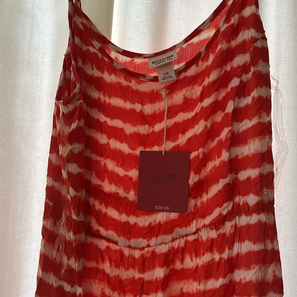 Mossimo NWT orange tie dye maxi dress spaghetti strap size L - Picture 6 of 6